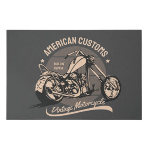 Vintage Chopper Logo Faux Canvas Print
