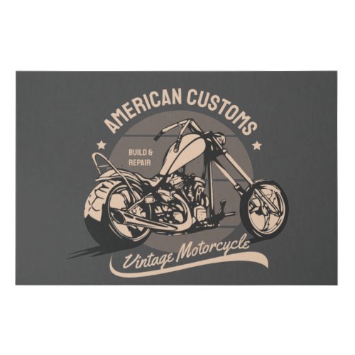 Vintage Chopper Logo Faux Canvas Print