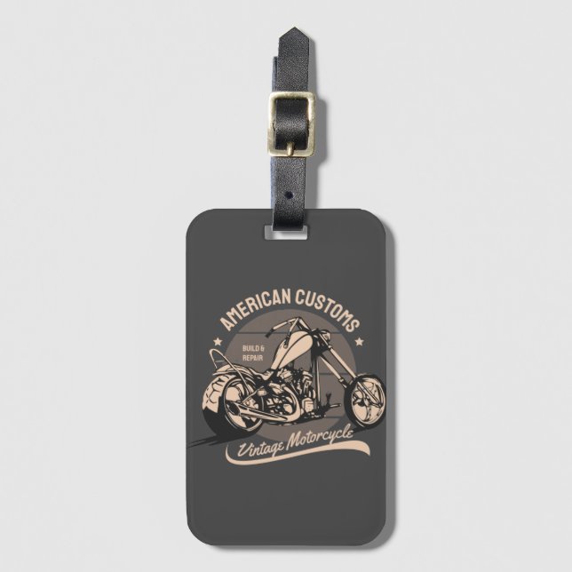 Vintage Chopper Logo Luggage Tag (Front Vertical)