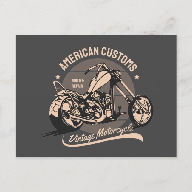Vintage Chopper Logo Postcard (Front)