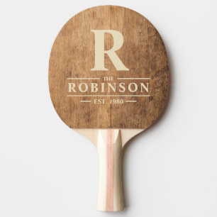 Vintage Chopping Block Family Name & Initial Ping Pong Paddle