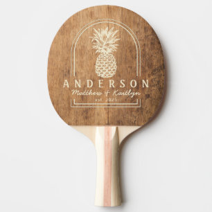 Vintage Chopping Block Pineapple Wedding Arch&Name Ping Pong Paddle