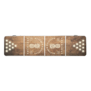 Vintage Chopping Block Tropical Pineapple Wedding Beer Pong Table