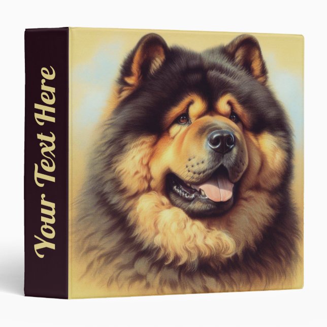 Vintage Chow-Chow Painting 3 Ring Binder (Front/Spine)