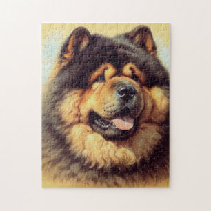 Vintage Chow-Chow Painting Jigsaw Puzzle