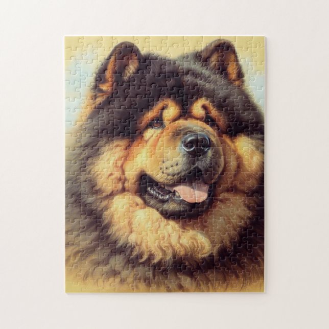 Vintage Chow-Chow Painting Jigsaw Puzzle (Vertical)