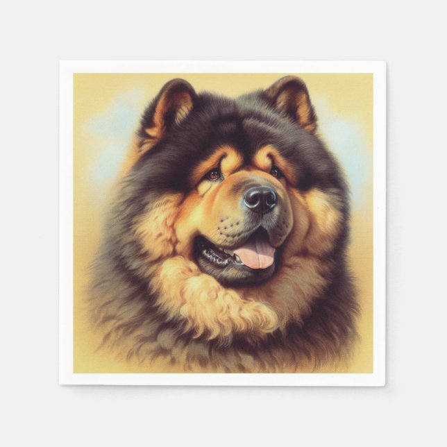 Vintage Chow-Chow Painting Napkins (Front)