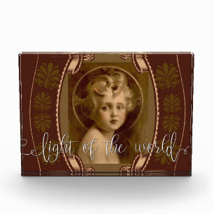 Vintage Christ Child Jesus The Light of the World Photo Block