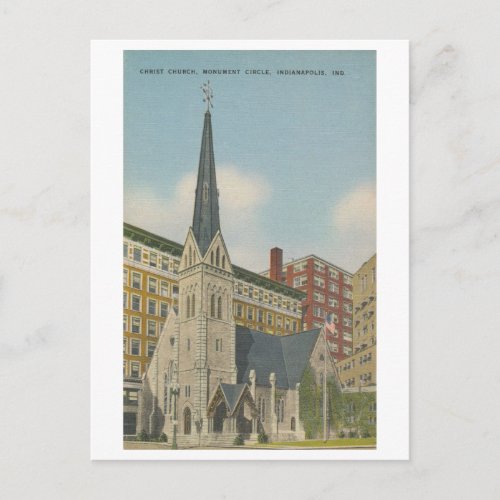 Vintage Christ Church Cathedral Indianapolis Postcard