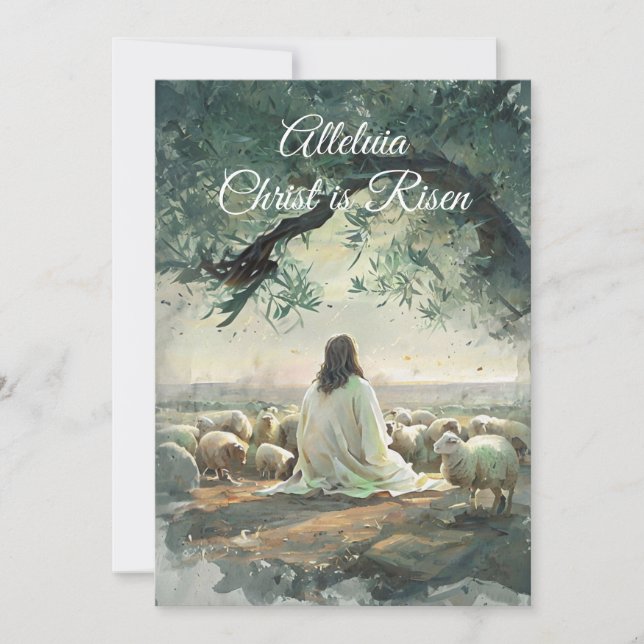 Vintage Christ is Risen Easter Christian Religious Invitation (Front)