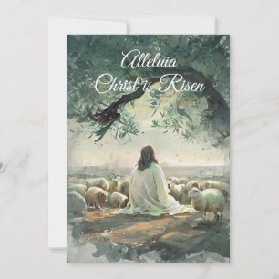 Vintage Christ is Risen Easter Christian Religious Invitation