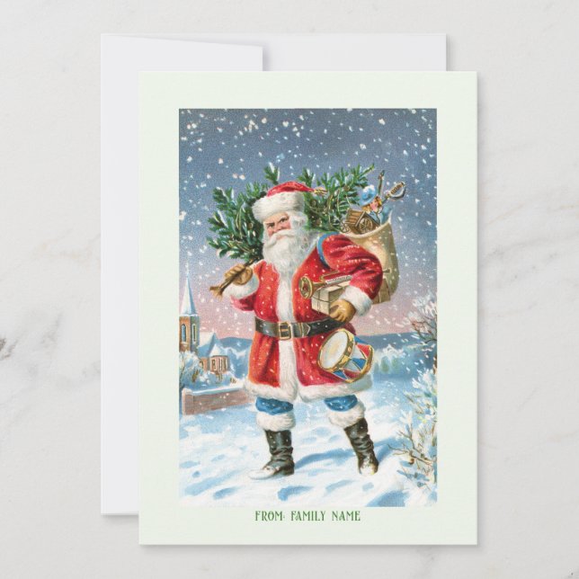 Vintage Christams Santa Greeting Card (Front)