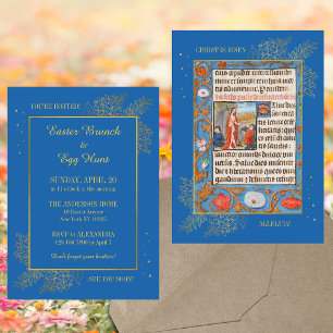 Vintage Christian Catholic Easter Brunch Egg Hunt Invitation
