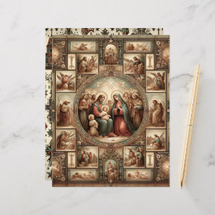 Vintage Christian Christmas Scrapbook Paper