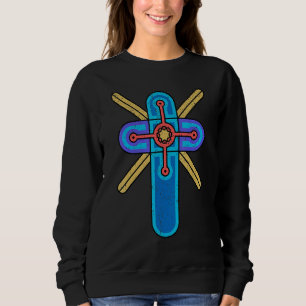 Vintage Christian Cross And Abstract Elements 1 Sweatshirt
