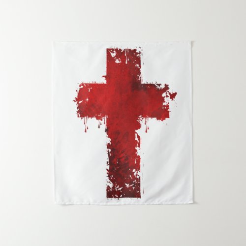 Vintage Christian Cross of JESUS CHRIST Faith Tapestry