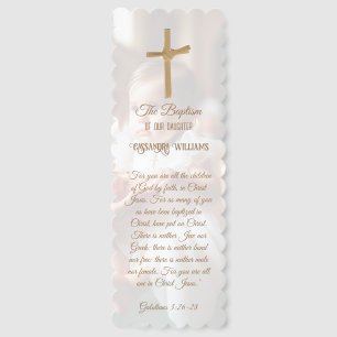 Vintage Christian Cross Photo Name, Bible Verse  Bookmarks
