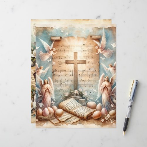 Vintage Christian Easter Scrapbook Paper