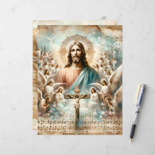 Vintage Christian Easter Scrapbook Paper