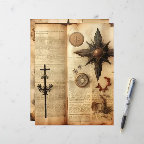 Vintage Christian Ephemera Scrapbook Paper