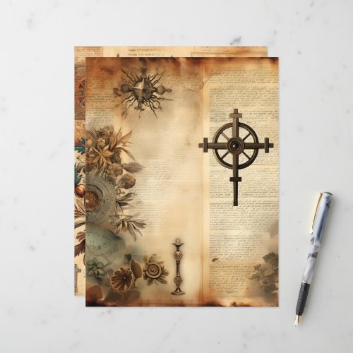 Vintage Christian Ephemera Scrapbook Paper