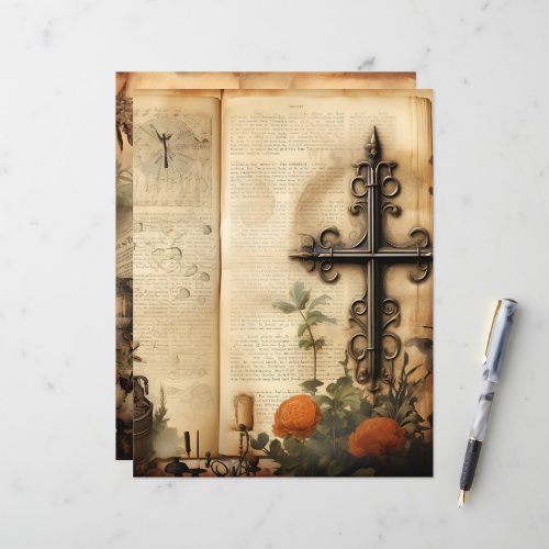Vintage Christian Ephemera Scrapbook Paper