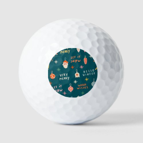 Vintage Christmas 2020 Ornamental Pattern Golf Balls