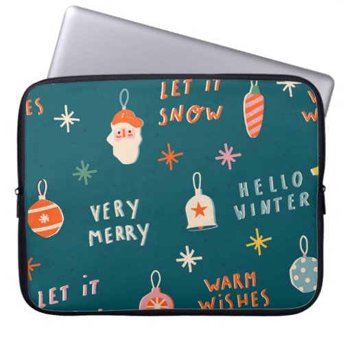 Vintage Christmas 2020 Ornamental Pattern Laptop Sleeve
