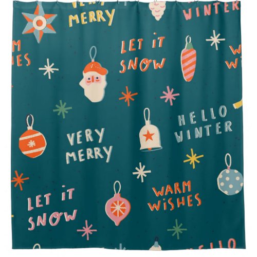 Vintage Christmas 2020 Ornamental Pattern Shower Curtain