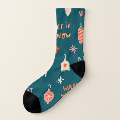 Vintage Christmas 2020 Ornamental Pattern Socks