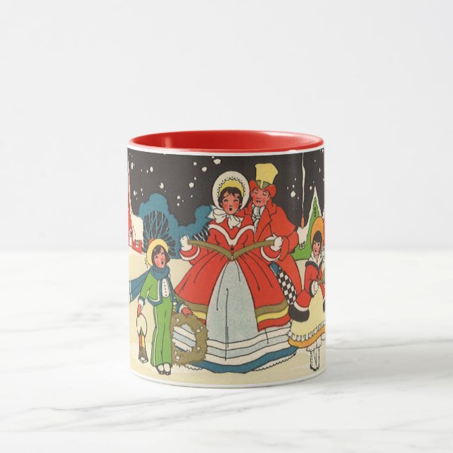 Vintage Christmas, a Family Singing Music Carols Mug (Center)