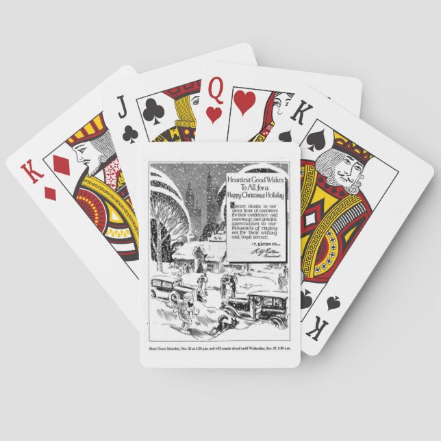 Vintage Christmas Ad Playing Cards (Back)