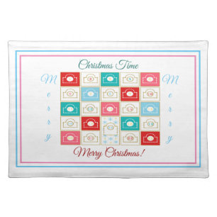 Vintage Christmas Advent Calendar Cloth Placemat