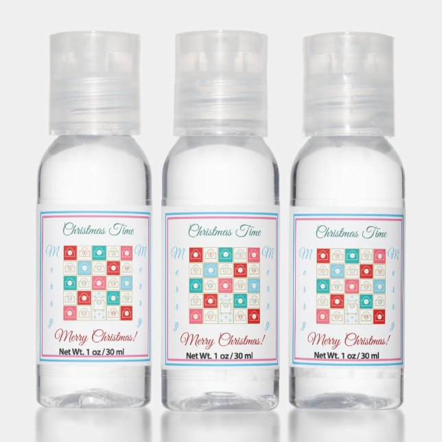 Vintage Christmas Advent Calendar Personalizable Hand Sanitizer (Set)