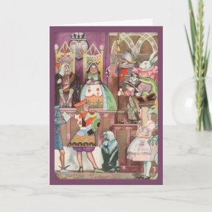 Vintage Christmas. Alice in Wonderland Fairy Tale Holiday Card