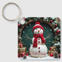 Vintage Christmas - Aluminum Square Keychain