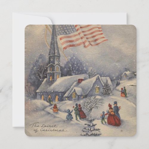 Vintage Christmas American Church Holiday Card