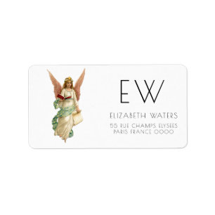 VINTAGE CHRISTMAS ANGEL ADDRESS LABELS