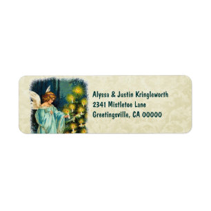 Vintage Christmas Angel and Tree CH501 Label