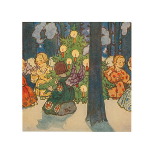 Vintage Christmas angel art Holiday
