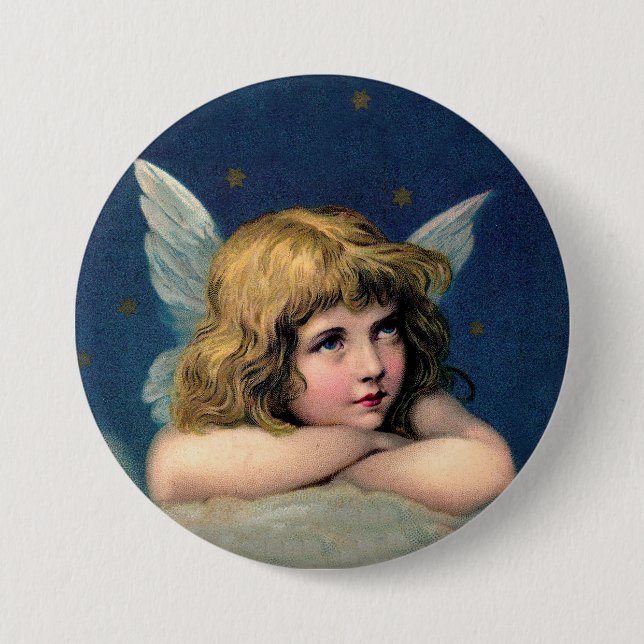 Vintage Christmas Angel Button (Front)