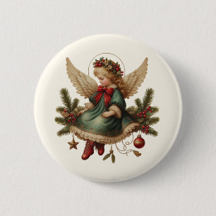 Vintage Christmas Angel Button