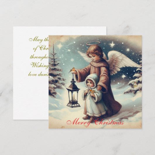  Vintage Christmas Angel , Child and Birds (Front/Back)