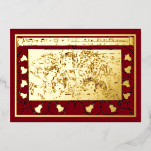 Vintage Christmas Angel Choir Foil Holiday Card