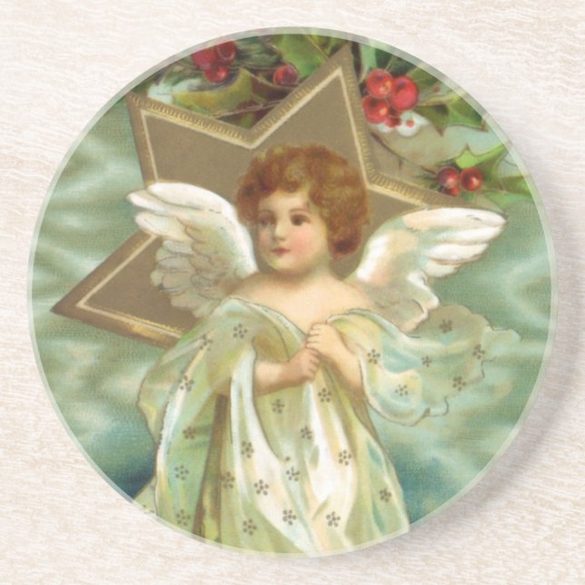Vintage Christmas Angel Coaster (Front)