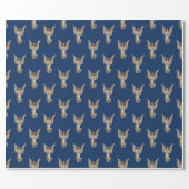 Vintage Christmas Angel Dark Blue Holiday Wrapping Paper (Flat)