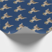 Vintage Christmas Angel Dark Blue Holiday Wrapping Paper (Corner)