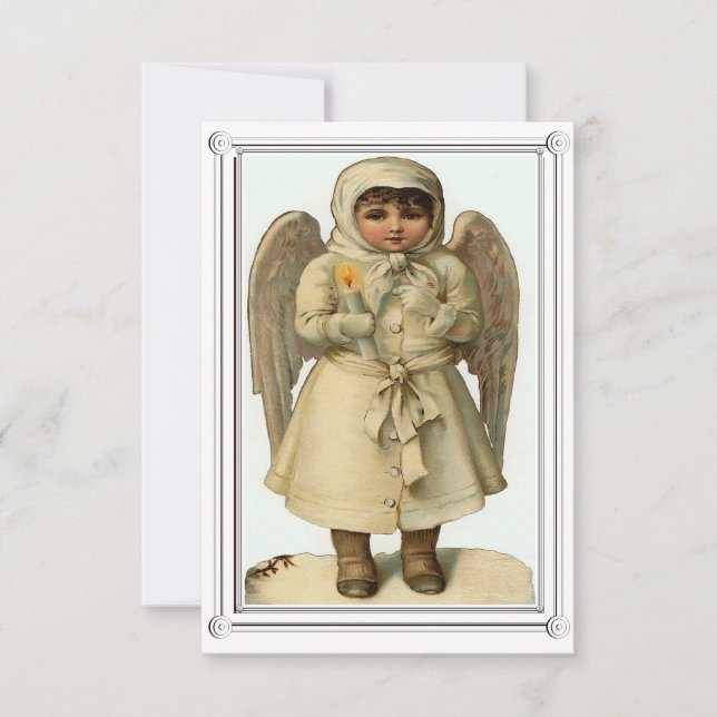 Vintage Christmas angel Flat Card (Front)