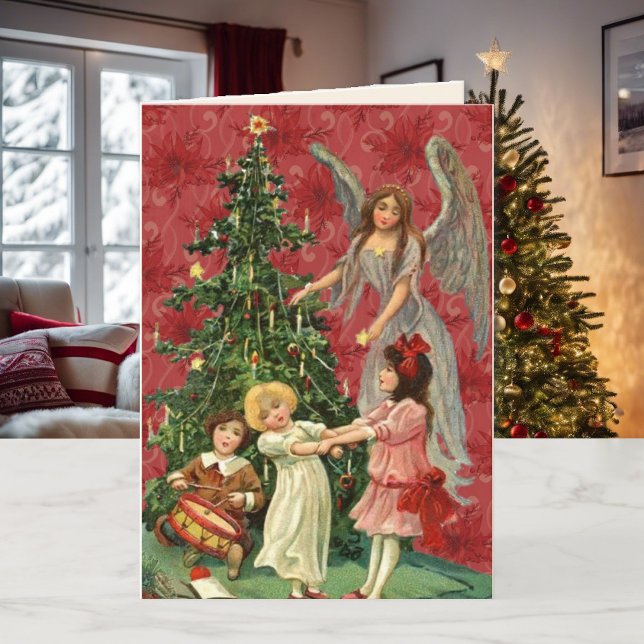 Vintage Christmas Angel Greeting Card Text Message (Creator Uploaded)