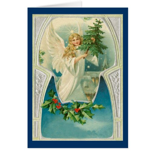 Vintage Christmas Angel Greeting Cards | Zazzle